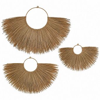 Set of 3 Handmade Woven Seagrass Wall Decor Boho Rustic Home Art