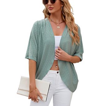 Women Lightweight Casual Open Front Batwing Cardigan