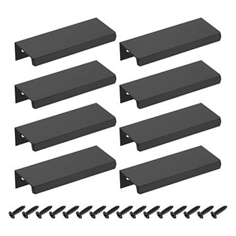 8 pc 3.15''Aluminum Alloy Cabinet Finger Pulls, Edge Back Mount Hidden Handles for Cabinets