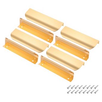 8 pc 4.72"Aluminum Alloy Finger Pulls for Cabinets, Hidden Back Mount Flat Edge Handles