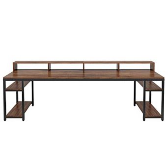 Tribesigns Industrial Wood Desk with Monitor Stand