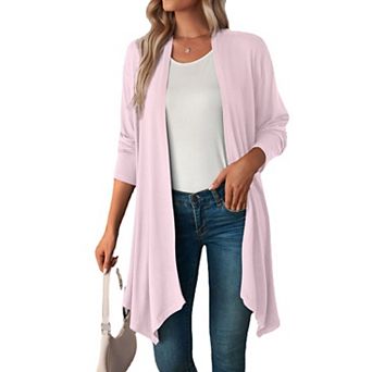 Women's Long Sleeve Flowy Long Cardigan Lightweight Casual Dressy Sweater
