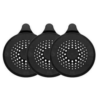 3 pc Silicone Round Shower Drain Hair Catcher, Stopper for Kitchen, Bathroom & Tub