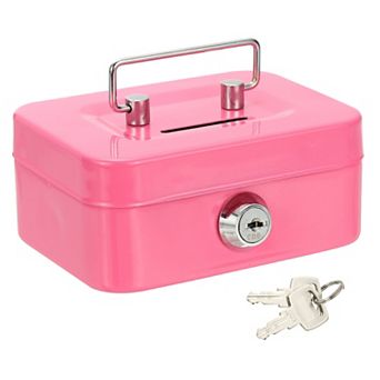 Small Cash Box with Keys, Mini Safe Locker for Money, Watches, Jewelry & Personal Items