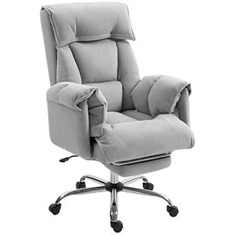 High Back Reclining Office Chair with Retractable Footrest and High Resilience Foam Cushion