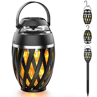 Outdoor Bluetooth Speaker with LED Flame Light 1 Pack Waterproof Patio Lantern for Camping