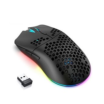 2.4G Single Mode Rechargeable Lightweight Honeycomb Wireless Gaming Mouse,Backlit Ergonomic Mice