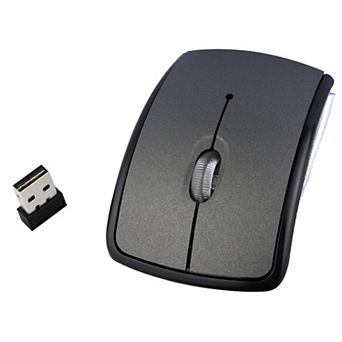 Foldable Arc 2.4G Wireless Mouse,Portable Slim Cordless Mouse with Storable Nano Receiver,3 Buttons