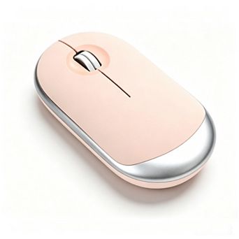 Rechargeable Bluetooth 5.0 & 2.4G Wireless Silent Mouse, Aluminum Scroll Slim Cordless Mice