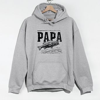 Papa Fishing Distressed - Men's Graphic Hoodie