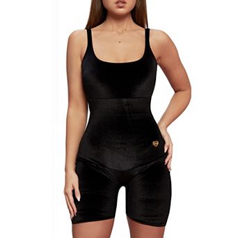 Yahaira Women's Velvet Biker Shorts Triple Tummy Layer