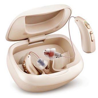 LINNER Hearing Aids for Seniors, Behind-the-Ear Rechargeable,Beige