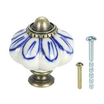 Ceramic Knobs, Vintage Pumpkin Cabinet Knob, Drawer Pull Handle with Screws for Furniture