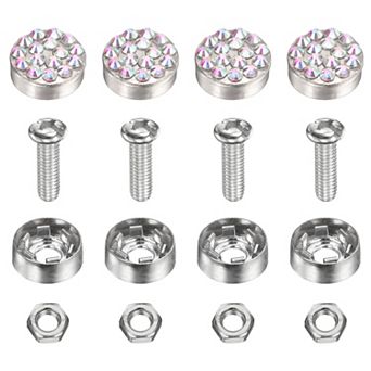 4 pc Anti Theft License Plate Screws Kits, Tag Plate Mounting Hardware