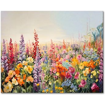 Paint by Numbers Kit for Adults Flower Garden on Canvas with Acrylic Paint