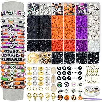 Bracelet Making Kit, 3,300+ Polymer Clay Heishi Beads with Charms for DIY Jewelry