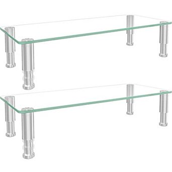 Adjustable Height Monitor Riser Multi Media Desktop Stand For Laptop Tv