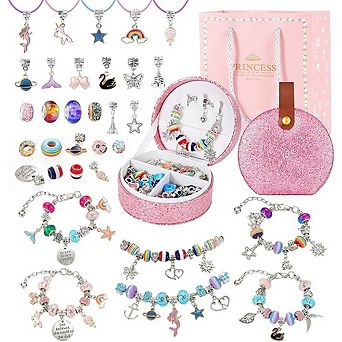 Girls Jewelry Making Kit Charm Bead DIY Bracelet Craft Set