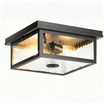 Motion Sensor Outdoor Ceiling Light Remote Control Flush Mount Porch Garage Adjustable