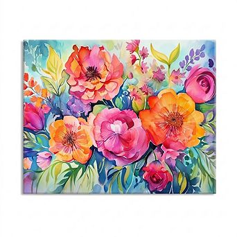 Paint by Numbers Kit Floral Canvas with Acrylic Paint for Adults