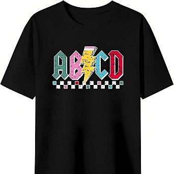 Cute Teacher Graphic T Shirt Funny Teacher Letter Print Casual Tee