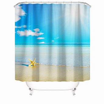 Blue Sky And Sea Shower Curtains for Bathroom Waterproof Decor 72x72 Inch