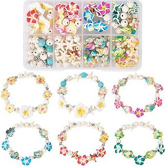 Ocean Flower Clay Beads Bracelet Making Kit Jewelry DIY Set