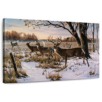 Cautious Crossing - Whitetails Wall Art