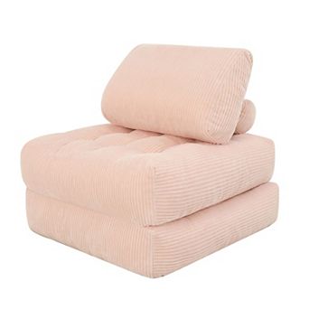YIORTWO Convertible Corduroy Bean Bag Sofa Bed Foldable Floor Lounge Chair Couch