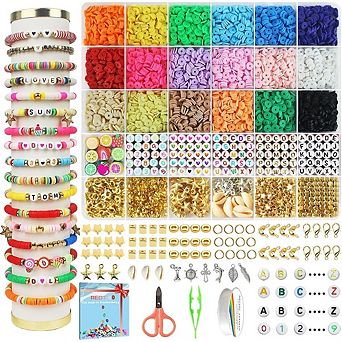 Clay Beads Bracelet Kit, 5100 Polymer Heishi Beads with Charms