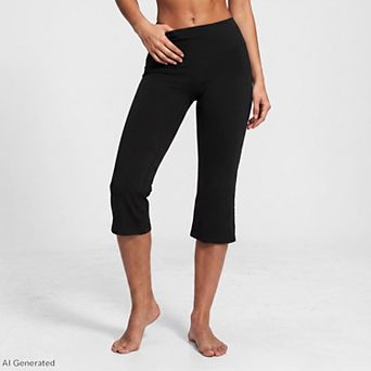 Women's High Waist Cropped Flare Yoga Pants Fitted Capri Workout Leggings for Dance and Athleisure