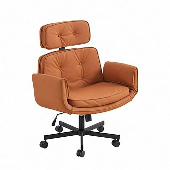 GOODSILO Adjustable Swivel Task Chair with Wide Cross-Legged Seat