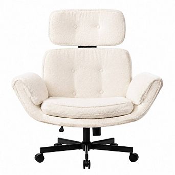GOODSILO Adjustable Swivel Task Chair with Wide Cross-Legged Seat