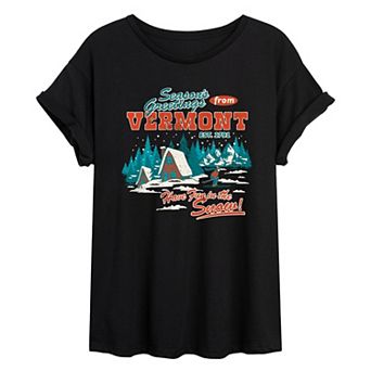 Juniors' Season's Greetings from Vermont Oversized Tee