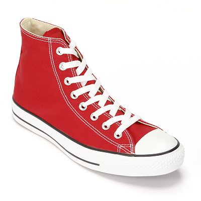 Ladies red high top converse best sale