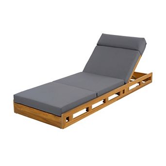 Pnronnc Outdoor Patio Chaise Lounge Chair Set with Cushion, Reclining Lounger
