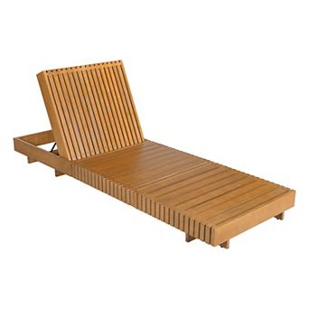Pnronnc Chaise Lounge Chair with Adjustable Backrest and Cushion