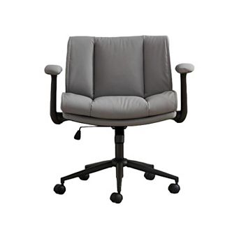 Trikiousd Cross Legged Office Chair with Flip-Up Armrests and Wide Swivel Seat