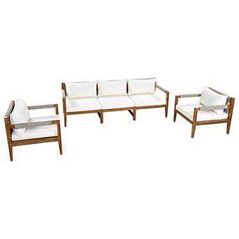 Pnronnc Outdoor Sectional Sofa Set Rope Woven Patio Conversation Set Couch Set for Deck Poolside