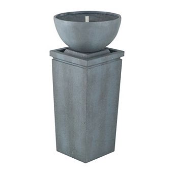 Pnronnc Outdoor Zen Bowl Water Fountain Bird Feeder Bath Fountains for Garden Lawn Backyard Porch