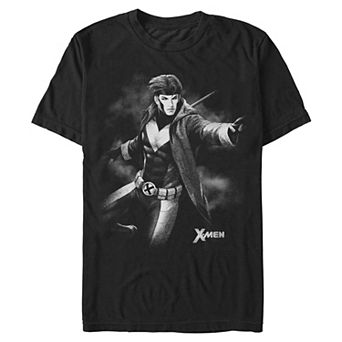 Men's Marvel X-Men Gambit Black And White Poster Graphic Tee
