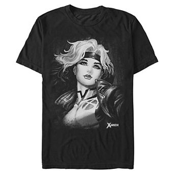 Men'sMarvel X-Men Rogue Black And White Poster Graphic Tee