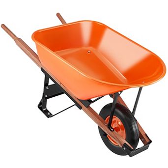 Pnronnc Wheelbarrow Cart One Wheel Garden Dump Cart Sawdust Trailer
