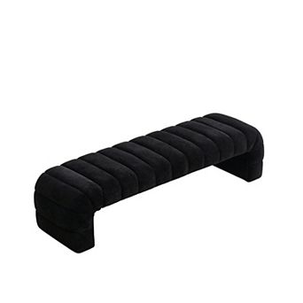 Trikiousd 69.7" Upholstered Chenille Channel Tufted Bench for Bedroom and Entryway