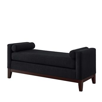 Trikiousd 51" Upholstered Boucle Ottoman Bench with Armrests and 2 Pillows