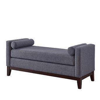 Trikiousd 51" Upholstered Boucle Ottoman Bench with Armrests and 2 Pillows