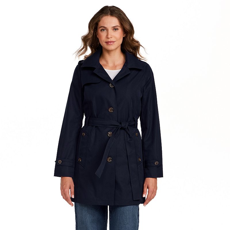 Women's Weathercast Single Breasted Trench Coat,