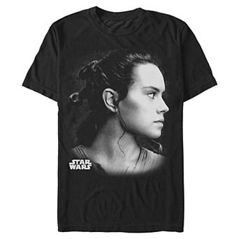 Men's Star Wars Rey Black And White Profile Graphic Tee