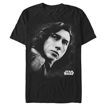 Men's Star Wars Kylo Ren Black And White Portrait Graphic Tee