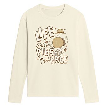 Men's Peanuts Spike "Life Is A Series Of Pies In The Face" Long Sleeve Graphic Tee